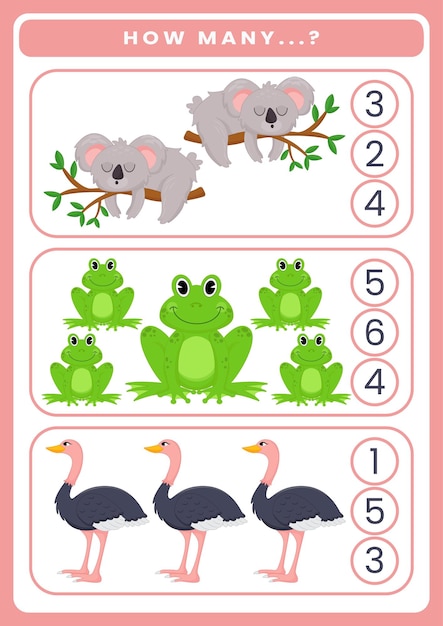 Counting game how many animal for kids