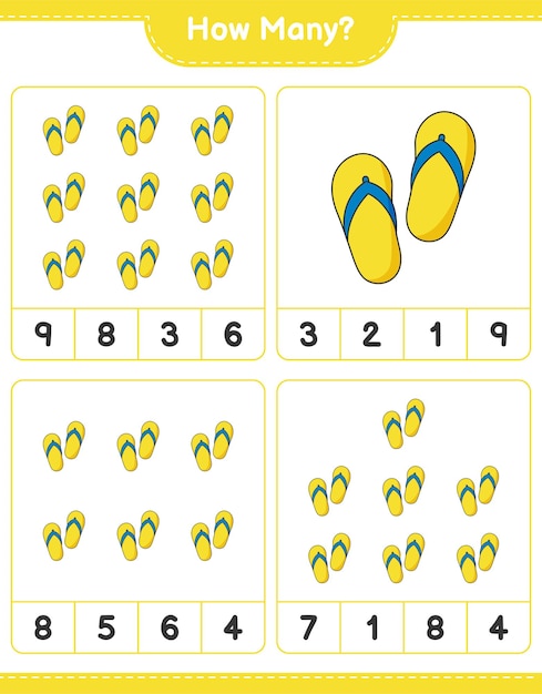 계산 게임, 플립 플롭 수. 교육용 어린이 게임, 인쇄 가능한 워크 시트