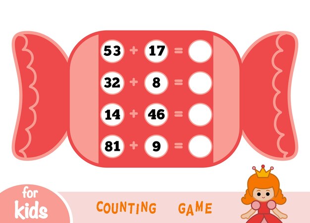 Счетная игра для детей дошкольного возраста Обучающая математическая игра на фоне большой конфеты