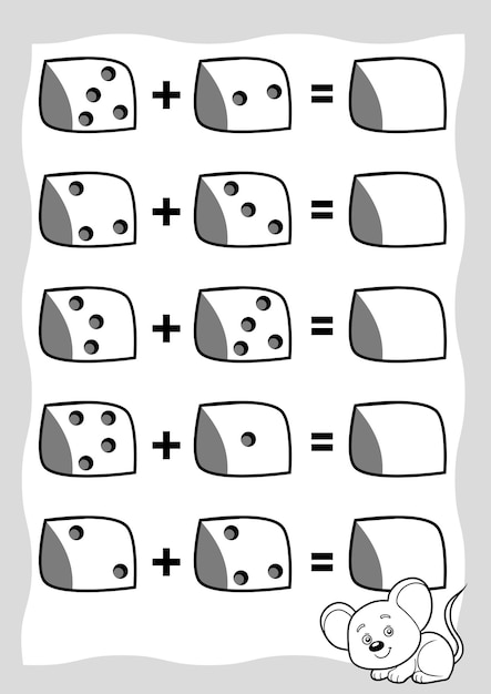 Gioco di conteggio per bambini in età prescolare educativo un gioco matematico mouse e formaggio