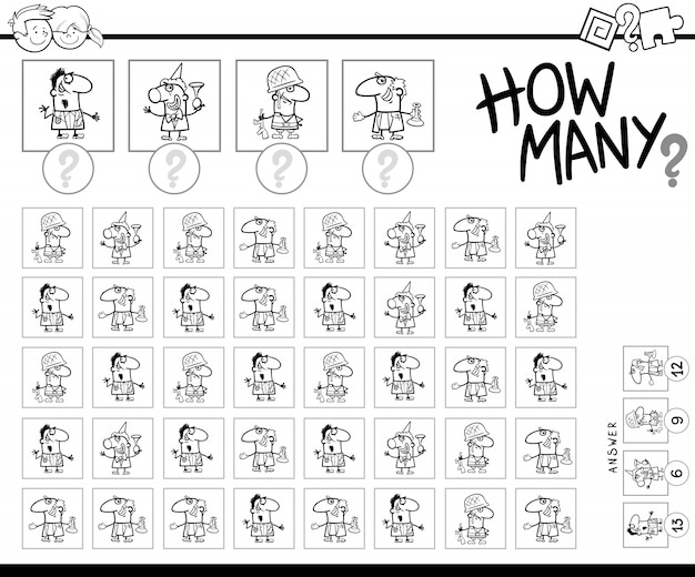 Counting game with professionals for coloring