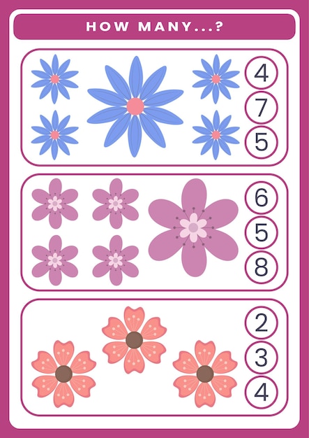 Counting game worksheet for kids