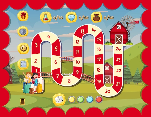 Vector counting number game template for kid