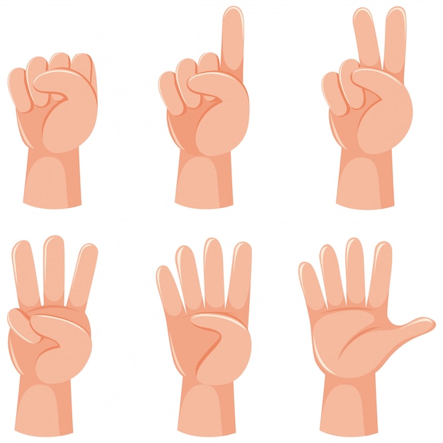 Counting numbers with hand gesture