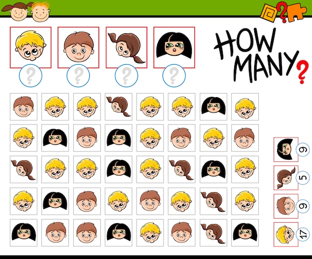 Vector counting task for children