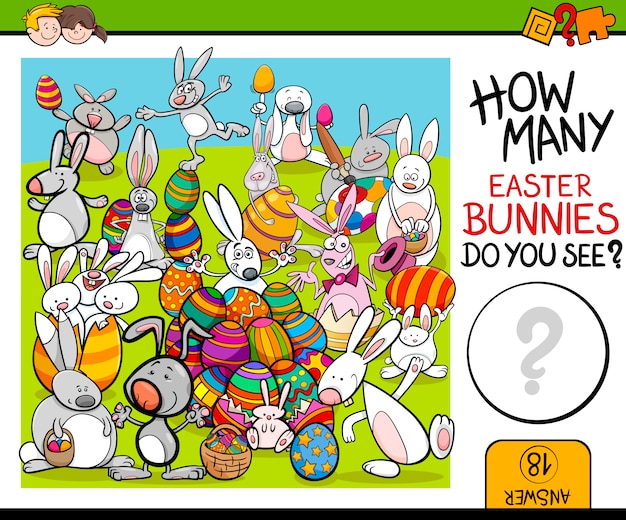 counting task with easter bunny