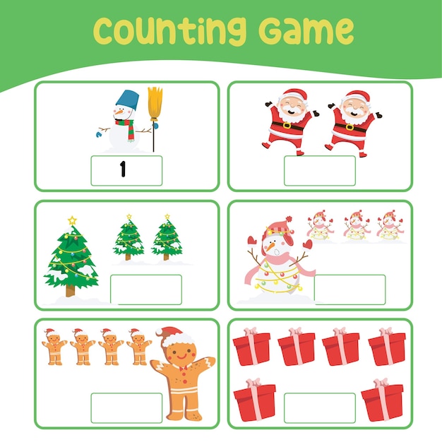 Counting and writing activity worksheet for children. Educational printable mathematic. Vector File