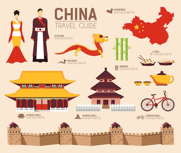 국가 중국 여행 상품의 휴가 가이드