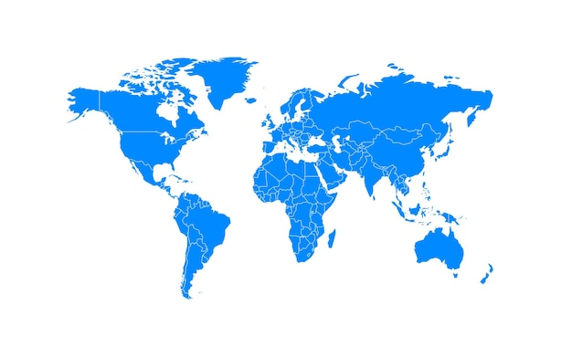 Страны подробные карты мира Шаблон политической инфографики, изолированные на белом фоне вектор