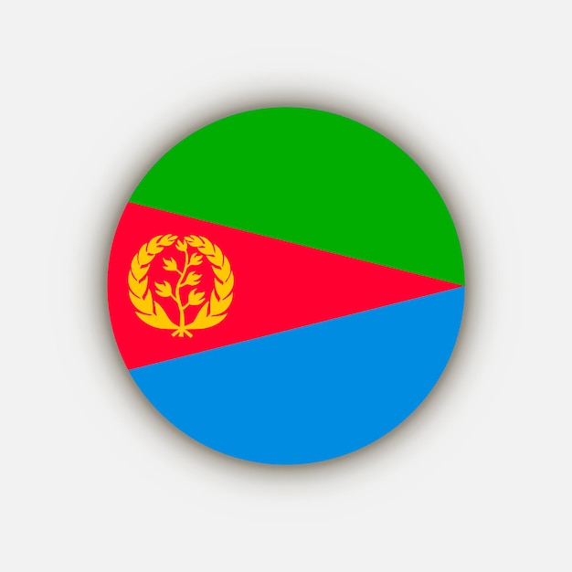 Страна Эритрея Флаг Эритреи Векторная иллюстрация