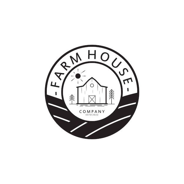 Premium Vector | Country farmhouse or farm barn logo template