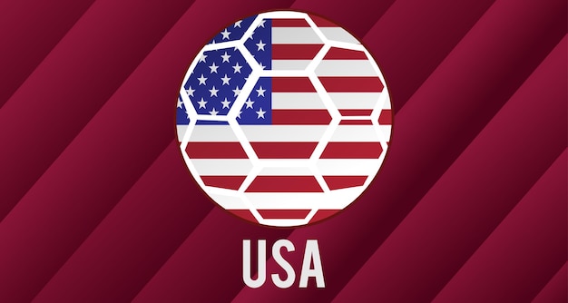 Country flag of USA in soccer ball