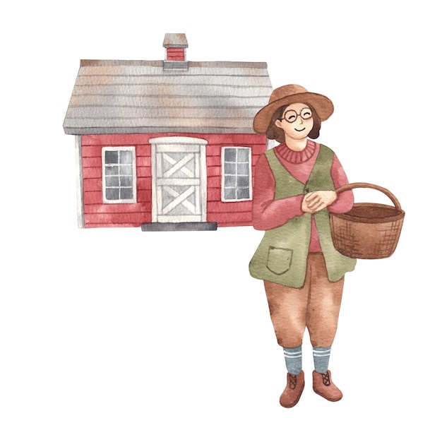 Vector country house cottage single composition vector