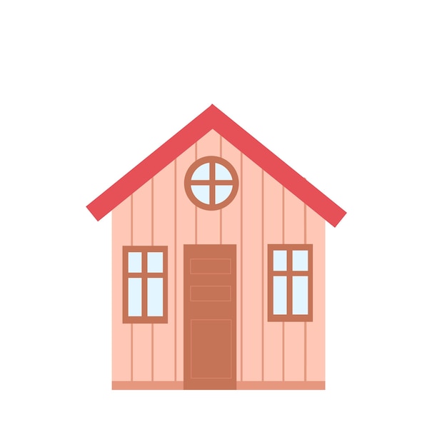 Country house vector cartoon illustration