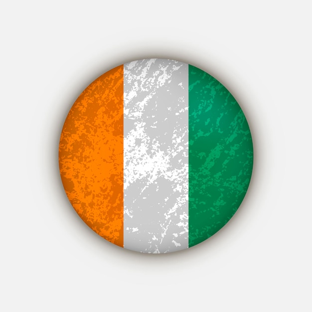 Country Ivory Coast Ivory Coast flag Vector illustration