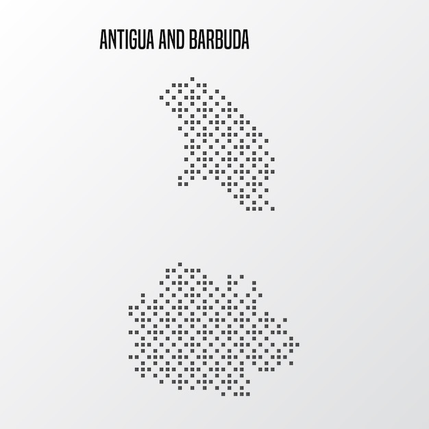 Vector country map antigua and barbuda made from abstract halftone dot pattern