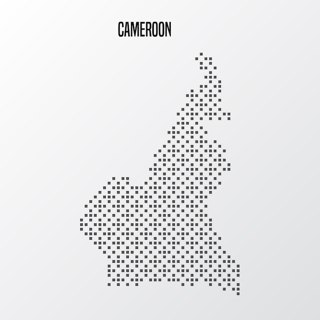 country map Cameroon made from abstract halftone dot pattern