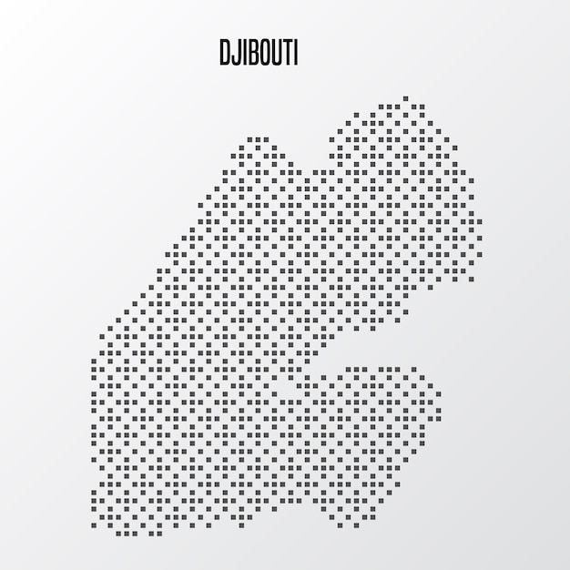 country map Djibouti made from abstract halftone dot pattern