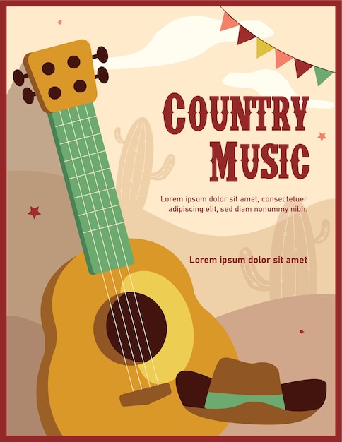 Modello di poster di musica country 1