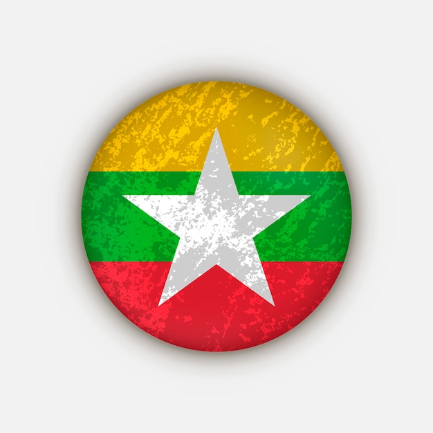 Country Myanmar Myanmar flag Vector illustration