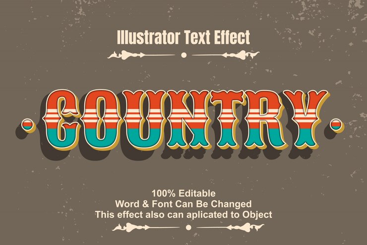 Country text effect