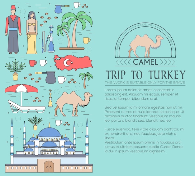 Country turkey travel vacation guide of goods