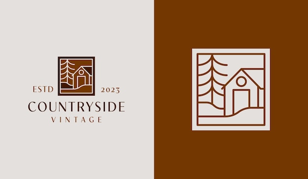 Countryside Barn Logo Template Universal creative premium symbol Vector illustration Creative Minimal design template Symbol for Corporate Business Identity