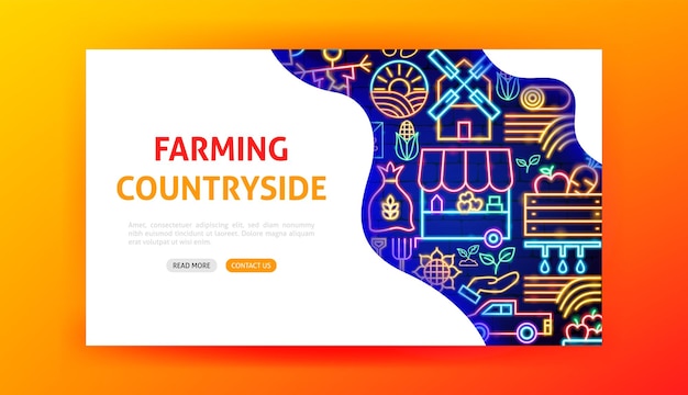 Countryside Neon Landing Page