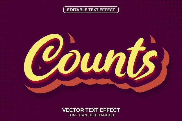 Counts editable Text effect