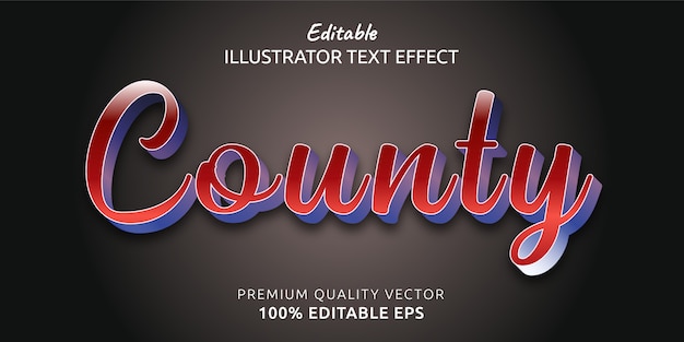 Vector county editable text style effect