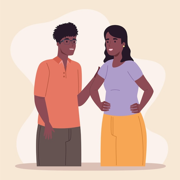 Vector couple of african american