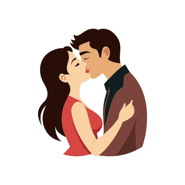 couple are kissing vector illustration