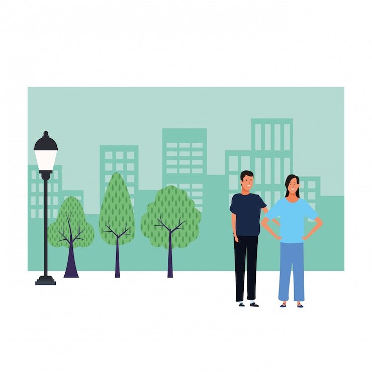 Vector couple avatar cartoon character