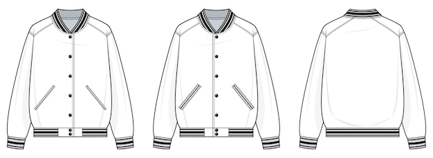 Couple bomber jas technische mode illustratie bomber jas vector sjabloon illustratie