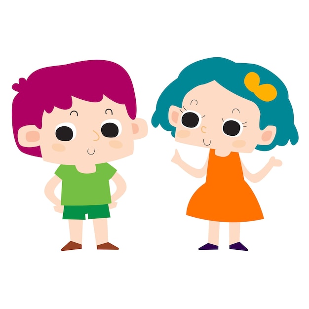 couple character kid child kawaii cute baby people study