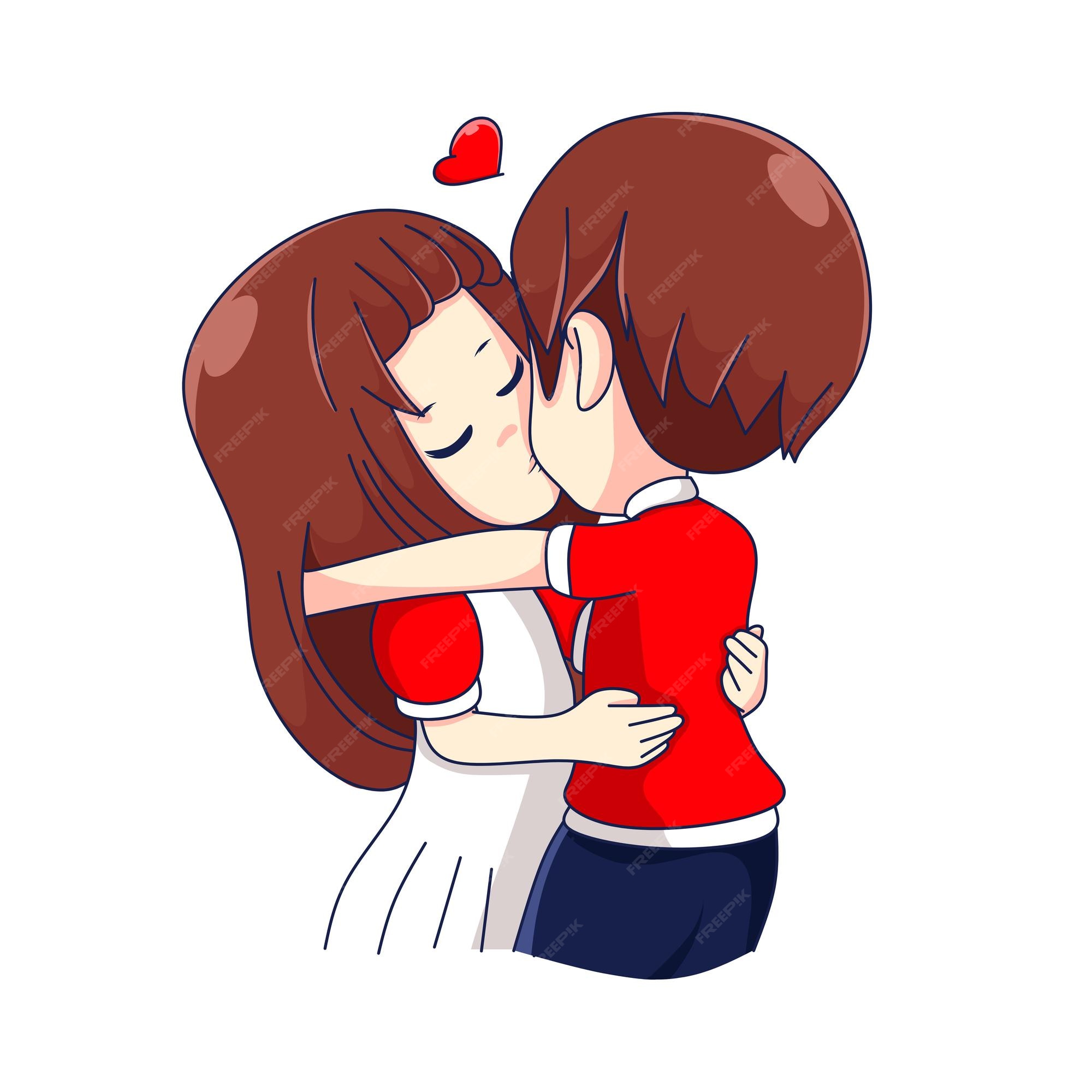 Premium Vector  Anime of kissing character