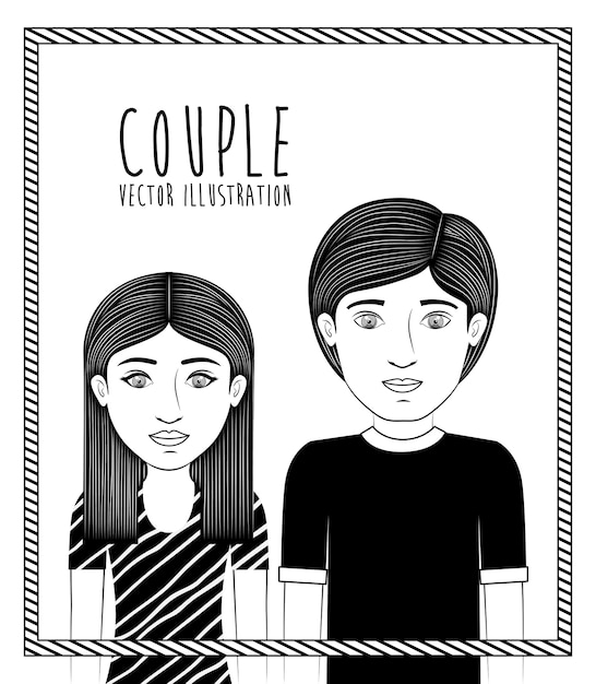 Couple concept with boy and girl design