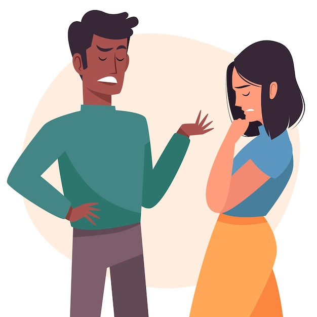 Vector couple conflicts illustration theme