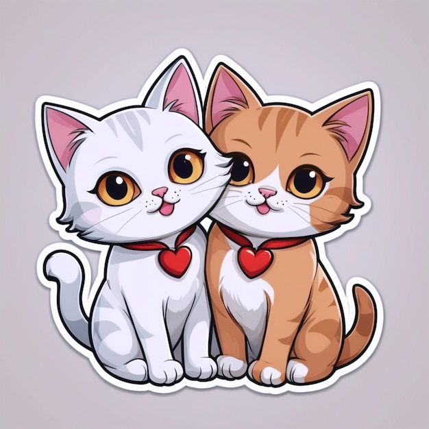 Premium Vector | Couple cute cats valentine days