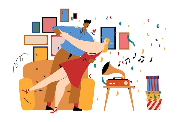 Couple dance illustration