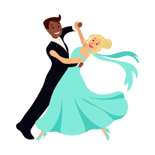 Vector couple dance illustration