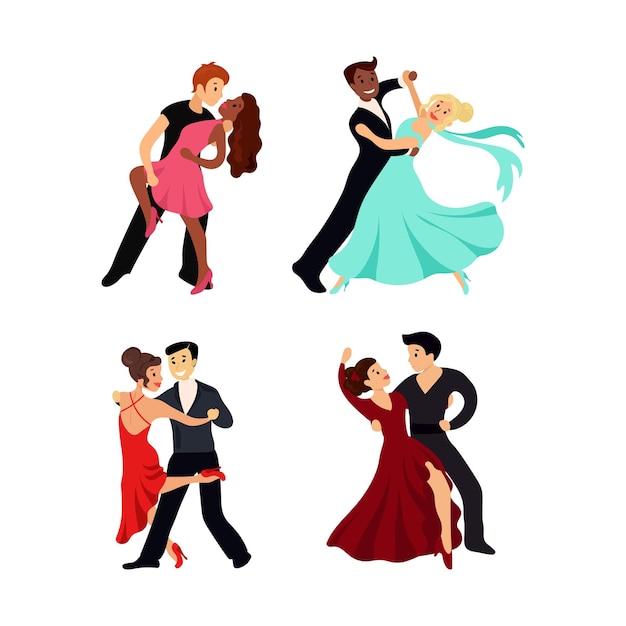 Couple dance illustrations