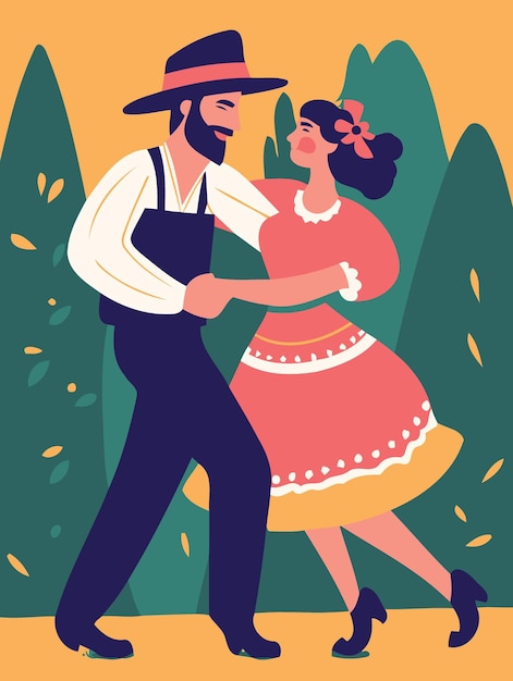 Couple dancing at festa junina