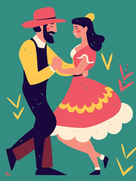 Couple dancing at festa junina