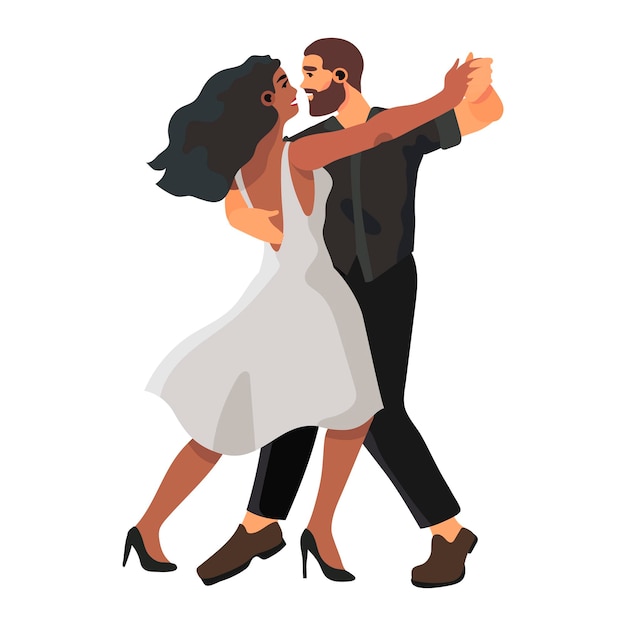 Vector couple dancing tango