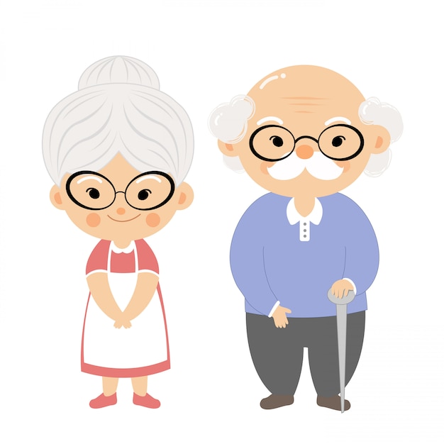 Couple elderly with smile face.