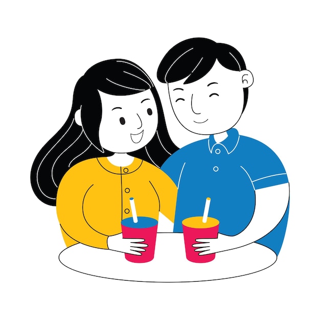 Couple Flat Valentines Day Illustration