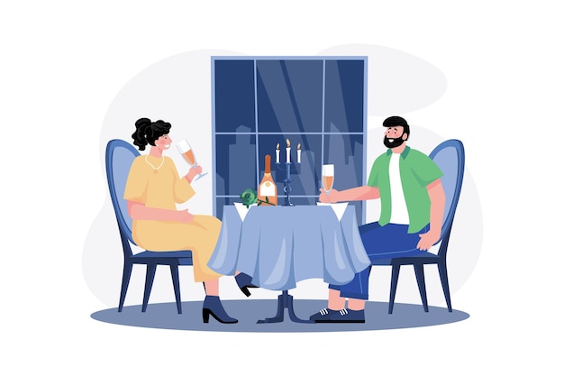 Couple having dinner together