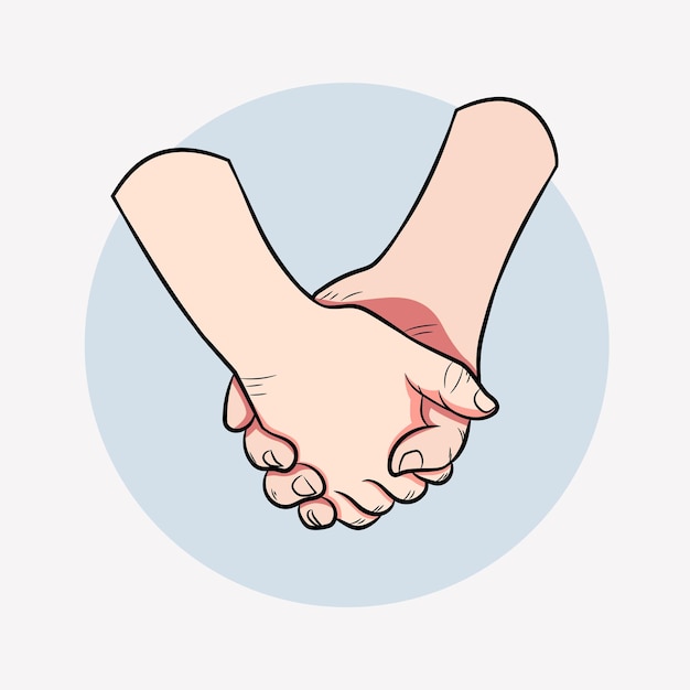 couple holding each other hand in flat design