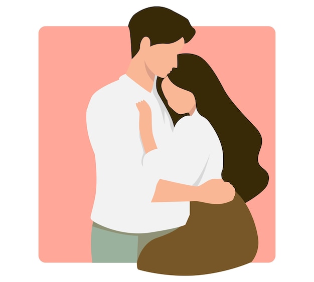 Vector couple hugging illustration for your design web or print projects